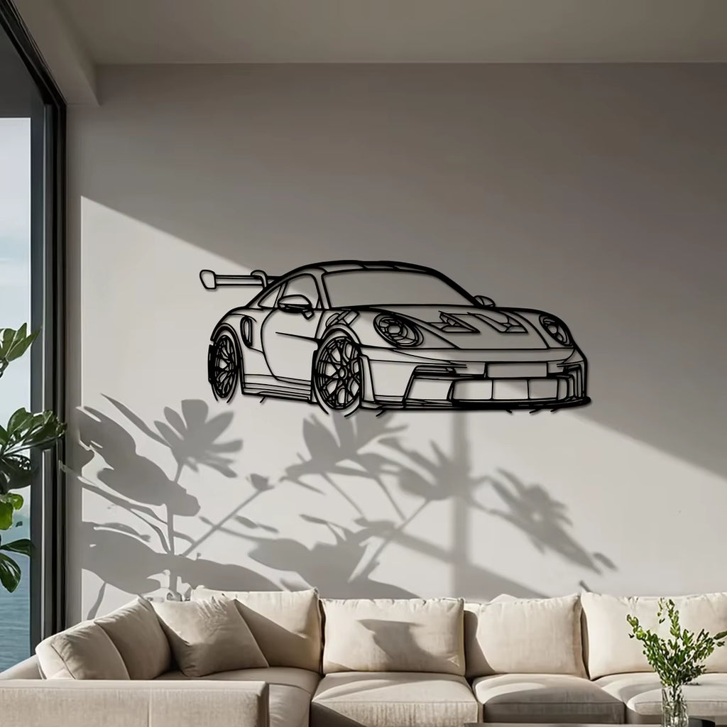 1Pc for Supercar Metal Wall Art - 15.75" X 6.32" Modern Iron Home Decor Sign, Dynamic Racing Car Outline Sculpture, Car Decor