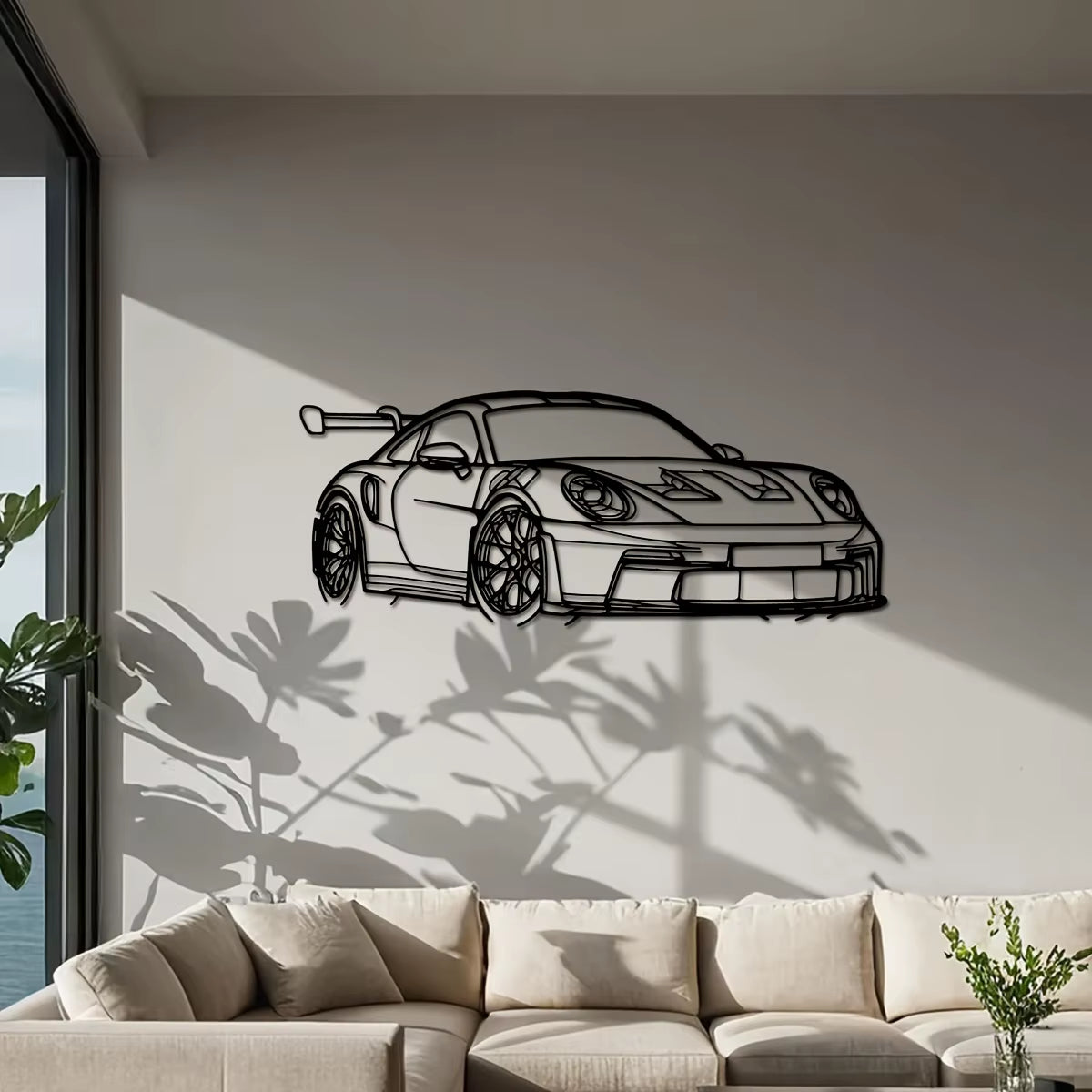 1Pc for Supercar Metal Wall Art - 15.75" X 6.32" Modern Iron Home Decor Sign, Dynamic Racing Car Outline Sculpture, Car Decor