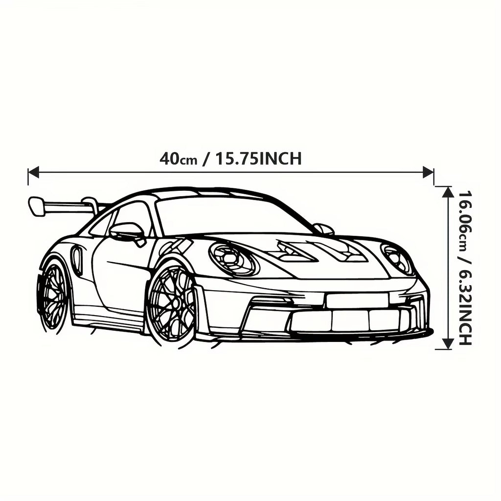 1Pc for Supercar Metal Wall Art - 15.75" X 6.32" Modern Iron Home Decor Sign, Dynamic Racing Car Outline Sculpture, Car Decor