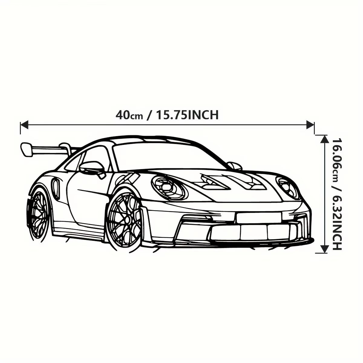 1Pc for Supercar Metal Wall Art - 15.75" X 6.32" Modern Iron Home Decor Sign, Dynamic Racing Car Outline Sculpture, Car Decor